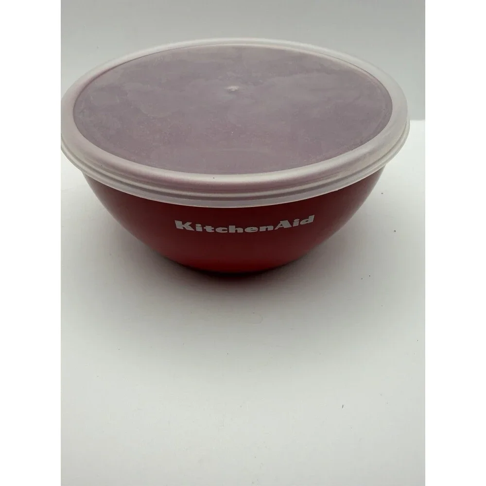 KitchenAid Red Nesting Prep Bowls Set 1 2 3 4 Cup w Lids Food Storage